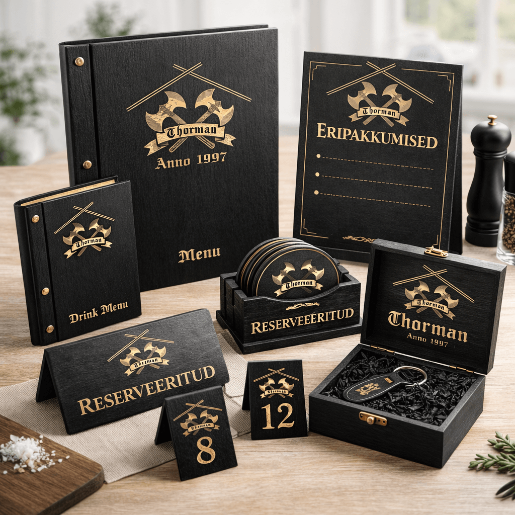 Bränding ja reklaam lasergraveerimise teel Lasergraveeritud firmatemaatika