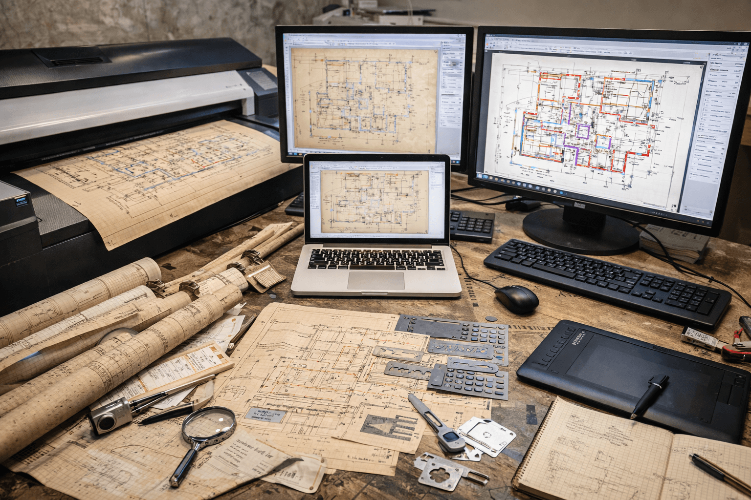 Paberkandjal projektide digitaliseerimine Jooniste digitaliseerimine. Paberjooniste järgi CAD joonise tegemine