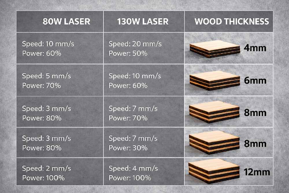 laseri seadistus lõikuseks Puidu laserlõikus